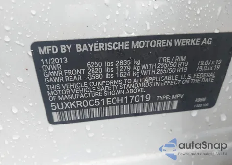 2014 BMW X5 xDrive35I из США, поврежденный, VIN 5UXKR0C51E0H17019